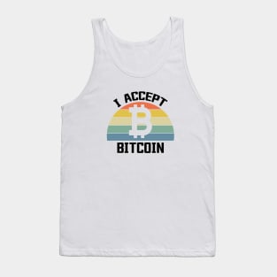 I Accept Bitcoin, Funny Bitcoin, Hodler, Cryptocurrency, Crypto, Crypto Trader, BTC Tank Top